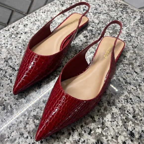 Red Croc Sling Back Flats ❤️ - Picture 1 of 3